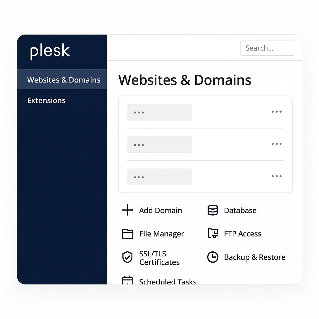 Reseller Hosting - Advanced hosting management tools via plesk Server control panel